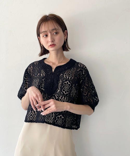 CLEIO（クレイオ）の「【CLEIO】パフスリーブレースブラウス（シャツ/ブラウス・レディース・アイボリー/ブラック・FREE）」の14枚目の写真