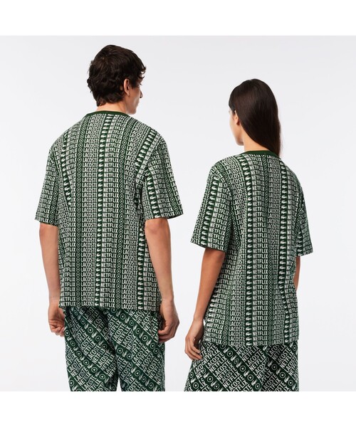LACOSTE(ラコステ)の「『Lacoste x Netflix』 総柄Tシャツ(Tシャツ/カットソー・メンズ・レッド/グリーン・L/M/S/XL)」の3枚目の写真