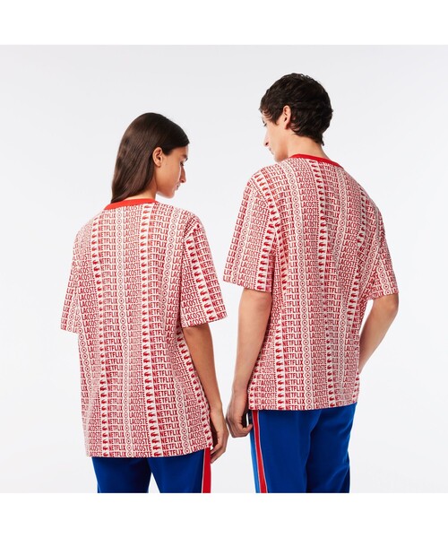 LACOSTE(ラコステ)の「『Lacoste x Netflix』 総柄Tシャツ(Tシャツ/カットソー・メンズ・レッド/グリーン・L/M/S/XL)」の6枚目の写真