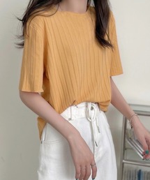 20SS美品MAXMARAリブニットプルオーバートップス半袖オレンジサマーニット 20SS美品MAXMARAリブニットプルオーバートップス半袖オレンジ