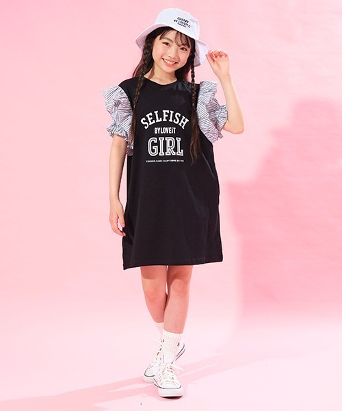 by LOVEiT(バイラビット)の「フリフリレイヤード風ミニワンピース(ワンピース・キッズ・ブラック/グリーン/ラベンダー・130cm/160cm/140cm/120cm/150cm)」の2枚目の写真