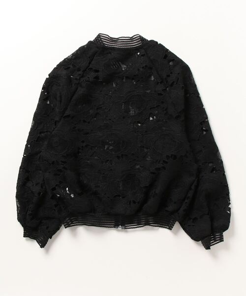 Desert Rose(デザートローズ)の「【DESERT ROSE/デザートローズ】ボタニカルレースジップアップブルゾン(ブルゾン・レディース・ブラック/ホワイト・FREE)」の11枚目の写真