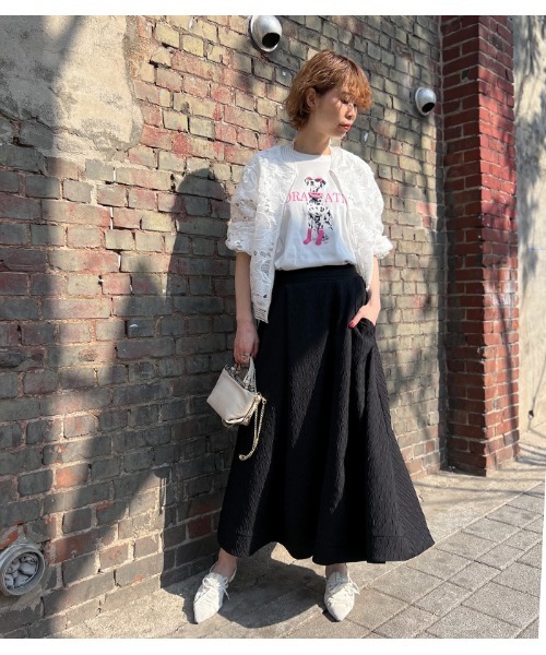 Desert Rose(デザートローズ)の「【DESERT ROSE/デザートローズ】ボタニカルレースジップアップブルゾン(ブルゾン・レディース・ブラック/ホワイト・FREE)」の10枚目の写真