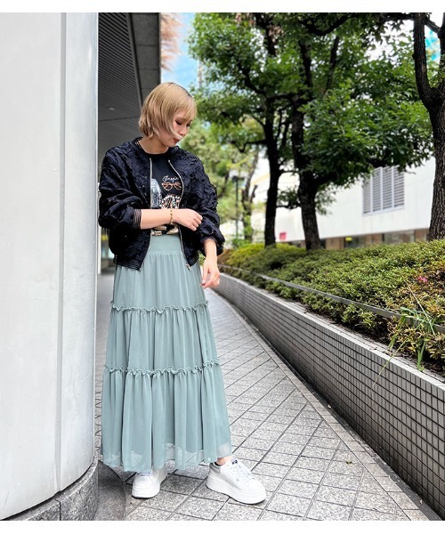 Desert Rose(デザートローズ)の「【DESERT ROSE/デザートローズ】ボタニカルレースジップアップブルゾン(ブルゾン・レディース・ブラック/ホワイト・FREE)」の13枚目の写真