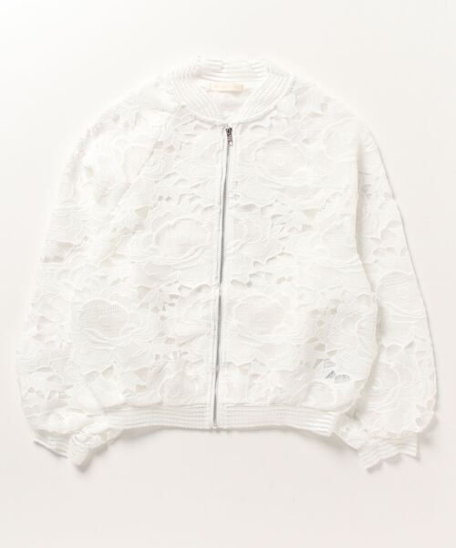 Desert Rose(デザートローズ)の「【DESERT ROSE/デザートローズ】ボタニカルレースジップアップブルゾン(ブルゾン・レディース・ブラック/ホワイト・FREE)」の14枚目の写真