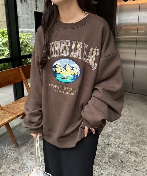 DISCOAT(ディスコート)の「【WEB限定】スーベニアマウンテン刺繍スウェット《ユニセックス》(スウェット・レディース・ブラック/ライトベージュ/ブラウン/ネイビー・FREE)」の17枚目の写真