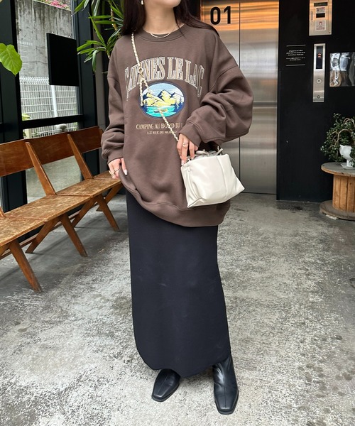 DISCOAT(ディスコート)の「【WEB限定】スーベニアマウンテン刺繍スウェット《ユニセックス》(スウェット・レディース・ブラック/ライトベージュ/ブラウン/ネイビー・FREE)」の14枚目の写真