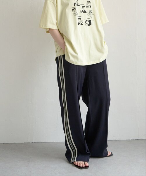サイドライン多機能クロップドジャージパンツ（UVカット・吸汗速