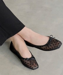 titivate（ティティベイト）の「ソフトスクエアトゥリボンバレエシューズ（バレエシューズ・レディース）」