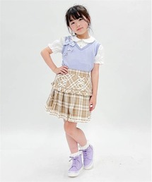 axes femme（アクシーズファム）の「プリーツ切替チェックスカパン（その他パンツ・キッズ）」