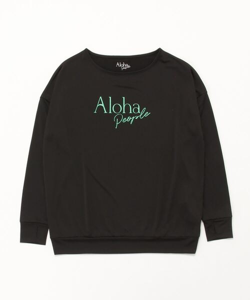 ムラサキスポーツ（ムラサキスポーツ）の「ALOHA PEOPLE/アロハピープル ロンT/ラッシュガード/水陸両用/UVケア APSS2401（Tシャツ/カットソー・レディース・ホワイト/ブラック・M/L）」の4枚目の写真