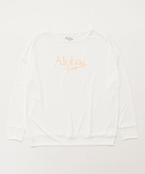 ムラサキスポーツ（ムラサキスポーツ）の「ALOHA PEOPLE/アロハピープル ロンT/ラッシュガード/水陸両用/UVケア APSS2401（Tシャツ/カットソー・レディース・ホワイト/ブラック・M/L）」の5枚目の写真
