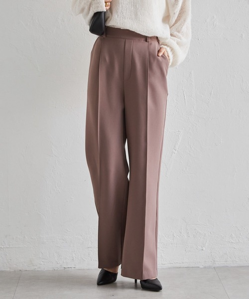 RANAN（ラナン）の「裏起毛美脚シルエットピンタックワイドパンツ（スラックス・レディース・ブラック/アイボリー/チャコール/ブルー/モスグリーン/ピンク/ボルドー/ブラウン/ネイビー/ライトグレー・S/M/L/LL）」の5枚目の写真