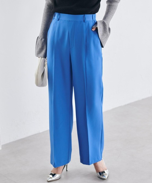 RANAN（ラナン）の「裏起毛美脚シルエットピンタックワイドパンツ（スラックス・レディース・ブラック/アイボリー/チャコール/ブルー/モスグリーン/ピンク/ボルドー/ブラウン/ネイビー/ライトグレー・S/M/L/LL）」の8枚目の写真