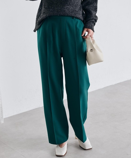 RANAN（ラナン）の「裏起毛美脚シルエットピンタックワイドパンツ（スラックス・レディース・ブラック/アイボリー/チャコール/ブルー/モスグリーン/ピンク/ボルドー/ブラウン/ネイビー/ライトグレー・S/M/L/LL）」の6枚目の写真