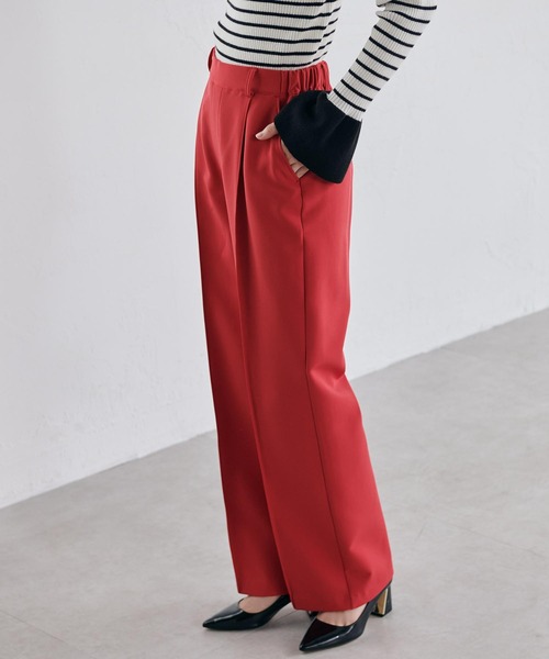 RANAN（ラナン）の「裏起毛美脚シルエットピンタックワイドパンツ（スラックス・レディース・ブラック/アイボリー/チャコール/ブルー/モスグリーン/ピンク/ボルドー/ブラウン/ネイビー/ライトグレー・S/M/L/LL）」の18枚目の写真