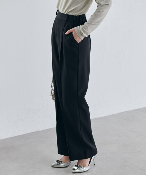 RANAN（ラナン）の「裏起毛美脚シルエットピンタックワイドパンツ（スラックス・レディース・ブラック/アイボリー/チャコール/ブルー/モスグリーン/ピンク/ボルドー/ブラウン/ネイビー/ライトグレー・S/M/L/LL）」の21枚目の写真