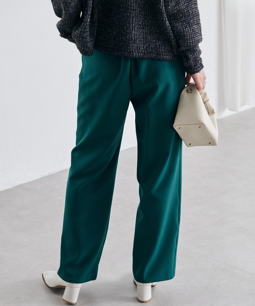 RANAN（ラナン）の「裏起毛美脚シルエットピンタックワイドパンツ（スラックス・レディース・ブラック/アイボリー/チャコール/ブルー/モスグリーン/ピンク/ボルドー/ブラウン/ネイビー/ライトグレー・S/M/L/LL）」の13枚目の写真