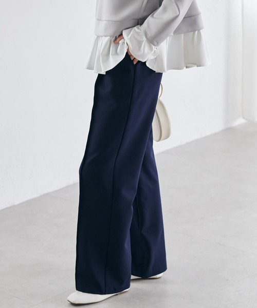 RANAN（ラナン）の「裏起毛美脚シルエットピンタックワイドパンツ（スラックス・レディース・ブラック/アイボリー/チャコール/ブルー/モスグリーン/ピンク/ボルドー/ブラウン/ネイビー/ライトグレー・S/M/L/LL）」の14枚目の写真