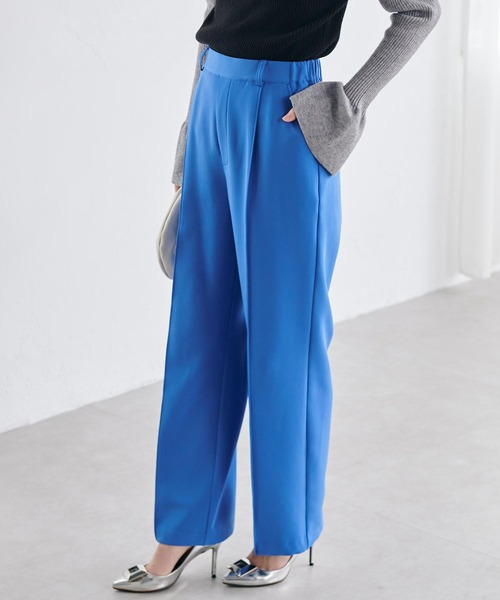 RANAN（ラナン）の「裏起毛美脚シルエットピンタックワイドパンツ（スラックス・レディース・ブラック/アイボリー/チャコール/ブルー/モスグリーン/ピンク/ボルドー/ブラウン/ネイビー/ライトグレー・S/M/L/LL）」の16枚目の写真