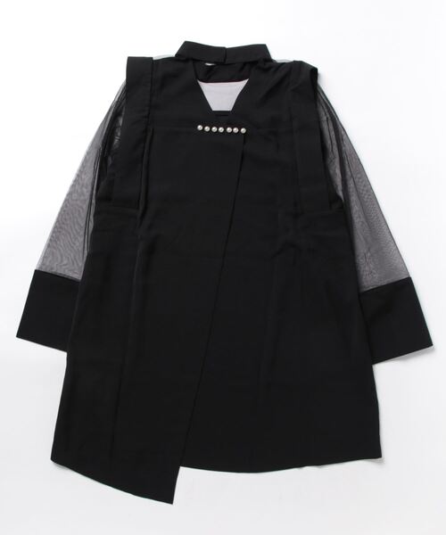 e-zakkamania stores(イーザッカマニアストアーズ)の「シアー チュニックブラウス(シャツ/ブラウス・レディース・ライトベージュ/ブラック・M)」の19枚目の写真