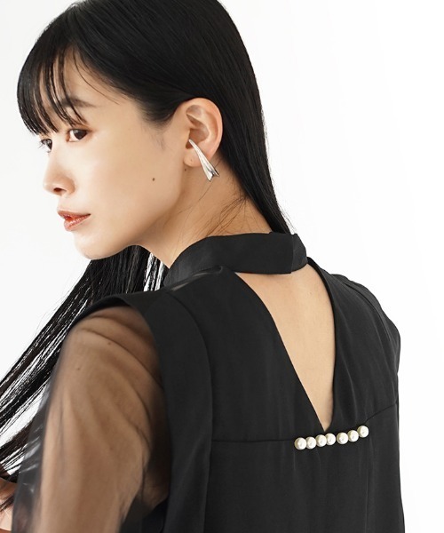 e-zakkamania stores(イーザッカマニアストアーズ)の「シアー チュニックブラウス(シャツ/ブラウス・レディース・ライトベージュ/ブラック・M)」の7枚目の写真