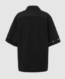 マリーン セール MARINE SERRE Regenerated household linen crop shirt シャツ ブラウス 半袖 刺繍 S 黒 レディース MARINE SERRE Marine Serre マリーン セル ロンT カットソー