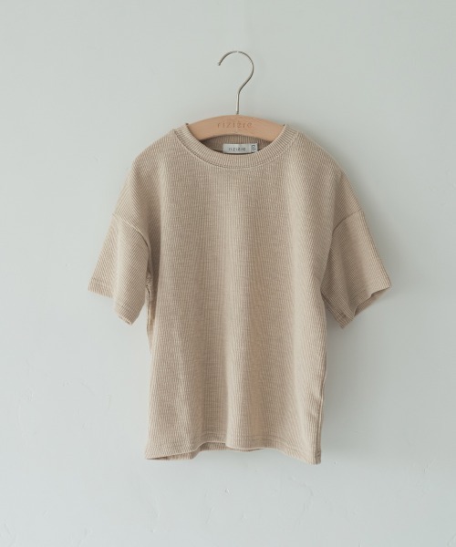 riziere(リジェール)の「ニュアンスカラーリブTシャツ(Tシャツ/カットソー・キッズ・ベージュ/チャコールグレー/ピンク/ブルー/グリーン/アイボリー・100/150/140/90/110/120/130)」の22枚目の写真