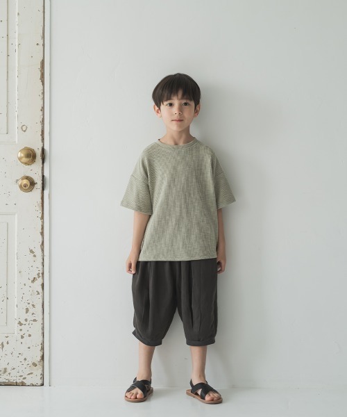 riziere(リジェール)の「ニュアンスカラーリブTシャツ(Tシャツ/カットソー・キッズ・ベージュ/チャコールグレー/ピンク/ブルー/グリーン/アイボリー・100/150/140/90/110/120/130)」の13枚目の写真