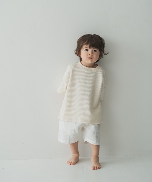 riziere(リジェール)の「ニュアンスカラーリブTシャツ(Tシャツ/カットソー・キッズ・ベージュ/チャコールグレー/ピンク/ブルー/グリーン/アイボリー・100/150/140/90/110/120/130)」の16枚目の写真