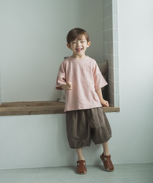 riziere(リジェール)の「ニュアンスカラーリブTシャツ(Tシャツ/カットソー・キッズ・ベージュ/チャコールグレー/ピンク/ブルー/グリーン/アイボリー・100/150/140/90/110/120/130)」の21枚目の写真