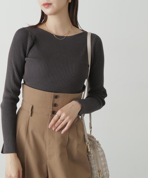 FREE'S MART（フリーズマート）の「◇[洗える]マシンウォッシャブルオーガニックコットン長袖ニット（ニット/セーター・レディース・パープル/ホワイト/ブラック/グリーン・FREE）」の10枚目の写真