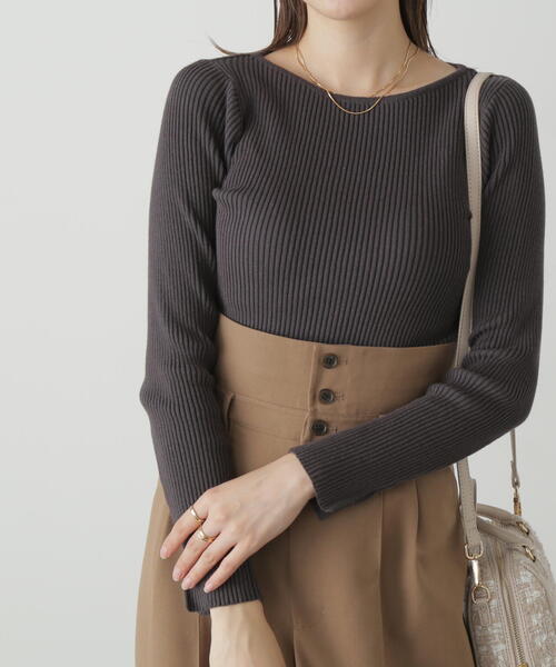 FREE'S MART（フリーズマート）の「◇[洗える]マシンウォッシャブルオーガニックコットン長袖ニット（ニット/セーター・レディース・パープル/ホワイト/ブラック/グリーン・FREE）」の15枚目の写真