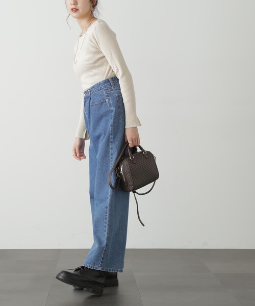 FREE'S MART（フリーズマート）の「◇[洗える]マシンウォッシャブルオーガニックコットン長袖ニット（ニット/セーター・レディース・パープル/ホワイト/ブラック/グリーン・FREE）」の20枚目の写真