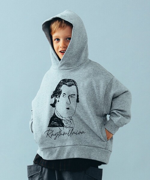 こども ビームス(コドモビームス)の「RHYTHM UNION / イラスト フーディ 23(120~160cm)(スウェット・キッズ・ピンク/サックスブルー/グレー・120/130/140/150/160)」の10枚目の写真