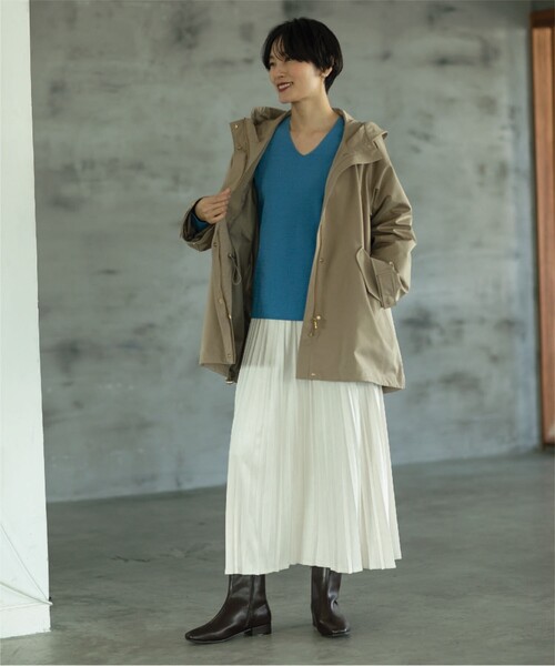 OPAQUE.CLIP(オペークドットクリップ)の「◆5color/フェイクスエード イージープリーツスカート【洗濯機洗い可】(スカート・レディース・チャコールグレー/ライトグレー/オフホワイト/ボルドー/ライトブルー・42/38/40)」の7枚目の写真