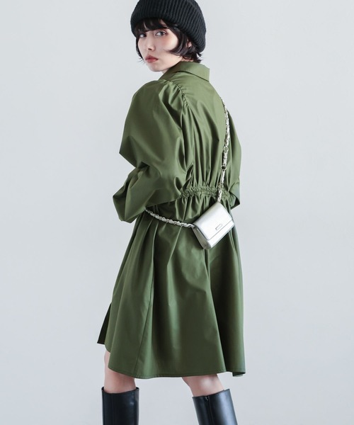 PAGEBOY(ページボーイ)の「ドロストミニワンピース(ワンピース・レディース・ブラック/カーキ・FREE)」の6枚目の写真