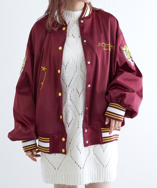 w closet（ダブルクローゼット）の「タイガー刺繍スタジャン（スタジャン・レディース・ボルドー/ブルー・FREE）」の4枚目の写真