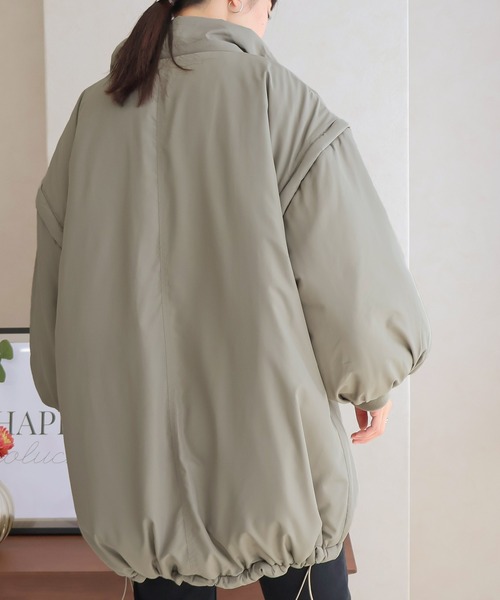 Social GIRL（ソーシャルガール）の「2WAYスタンドカラーキルトコート/キルティングベスト（ベスト・レディース・カーキ/アイボリー/ブラック・M）」の17枚目の写真