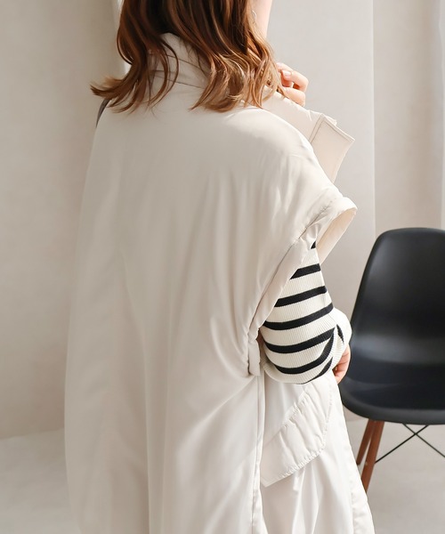 Social GIRL（ソーシャルガール）の「2WAYスタンドカラーキルトコート/キルティングベスト（ベスト・レディース・カーキ/アイボリー/ブラック・M）」の16枚目の写真