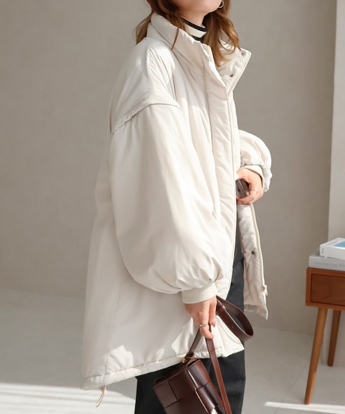 Social GIRL（ソーシャルガール）の「2WAYスタンドカラーキルトコート/キルティングベスト（ベスト・レディース・カーキ/アイボリー/ブラック・M）」の13枚目の写真