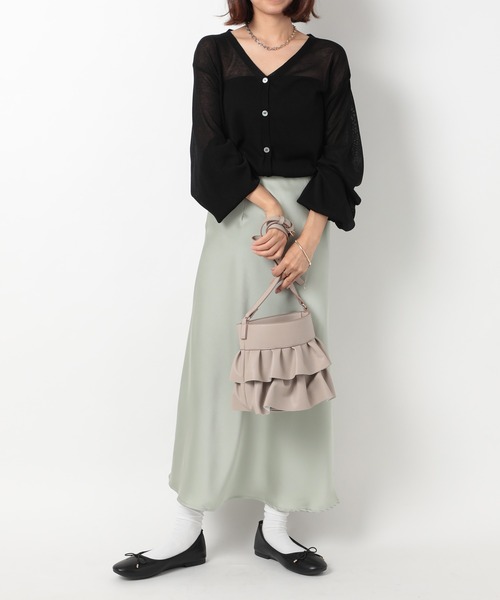MIAN （ミアン）の「【MIAN】フェイクレザーフェミニンショルダーバッグ 2231-239-1（ショルダーバッグ・レディース・グレイッシュベージュ/ブルー/ブラック・FREE）」の18枚目の写真