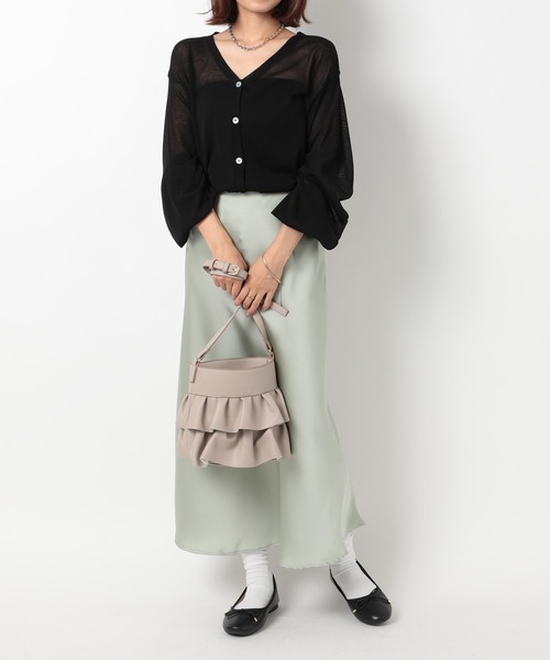 MIAN （ミアン）の「【MIAN】フェイクレザーフェミニンショルダーバッグ 2231-239-1（ショルダーバッグ・レディース・グレイッシュベージュ/ブルー/ブラック・FREE）」の19枚目の写真