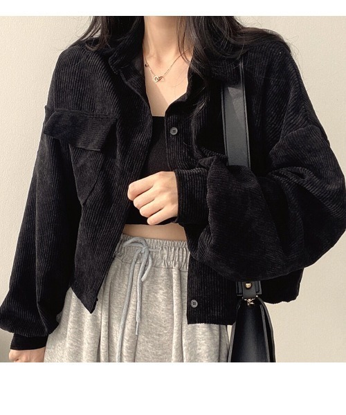 SHEENA(シーナ)の「ボリュームスリーブクロップド丈コーデュロイシャツ(シャツ/ブラウス・レディース・ブラック/グレー/ブラウン・M)」の18枚目の写真