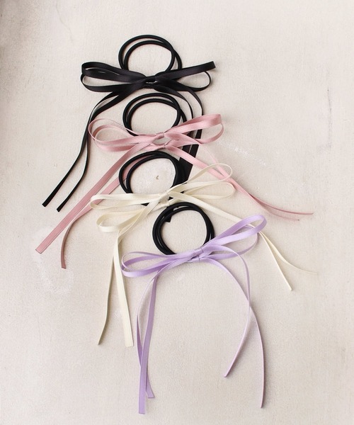 Rora（ローラ）の「ロンロン リボン ヘアゴム 2個セット（ヘアゴム・キッズ・クリーム/ブラック/ピンク/ラベンダー・FREE）」の15枚目の写真