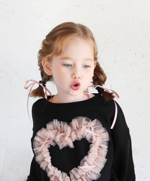 Rora（ローラ）の「ロンロン リボン ヘアゴム 2個セット（ヘアゴム・キッズ・クリーム/ブラック/ピンク/ラベンダー・FREE）」の8枚目の写真