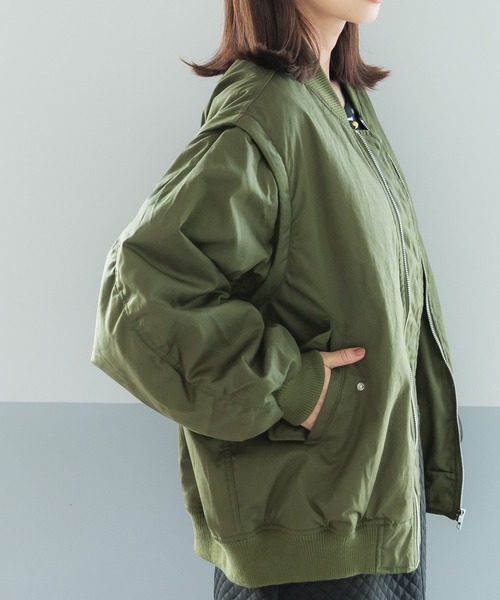coca（coca）（コカ）の「2wayデタッチャブルMA-1（MA-1・レディース・カーキ・M/L）」の5枚目の写真