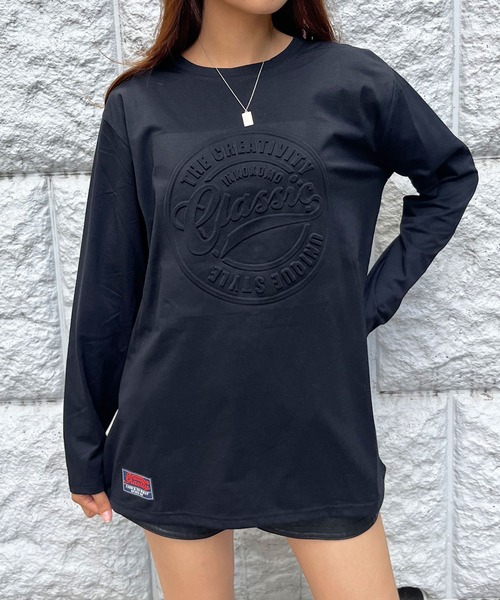 GLAMOROUS JANE(グラマラスジェーン)の「CLASSICエンボスロンT(Tシャツ/カットソー・レディース・杢グレー/チャコールグレー/ブラック/ホワイト/ベージュ・FREE)」の1枚目の写真