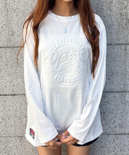 GLAMOROUS JANE(グラマラスジェーン)の「CLASSICエンボスロンT(Tシャツ/カットソー・レディース・杢グレー/チャコールグレー/ブラック/ホワイト/ベージュ・FREE)」の7枚目の写真