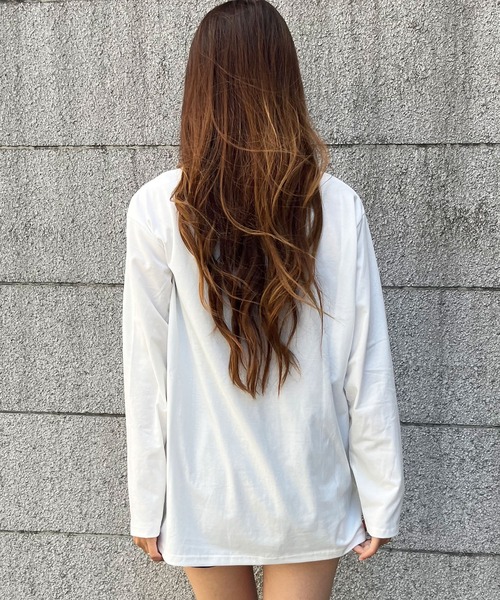 GLAMOROUS JANE(グラマラスジェーン)の「CLASSICエンボスロンT(Tシャツ/カットソー・レディース・杢グレー/チャコールグレー/ブラック/ホワイト/ベージュ・FREE)」の9枚目の写真